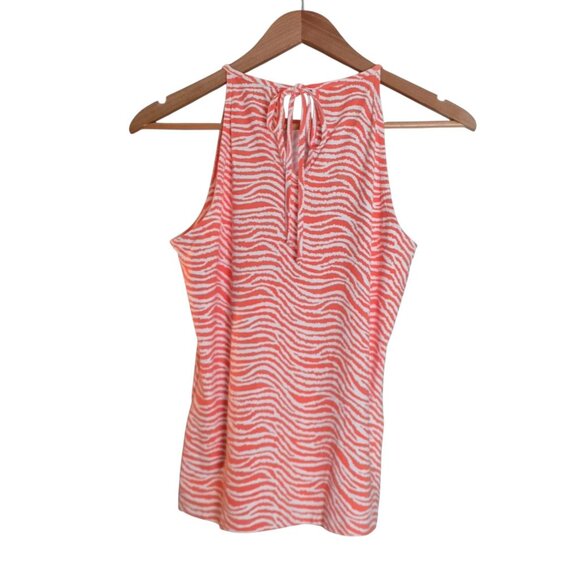 Women's - J.McLaughlin Orange & White Sleeveless Top, Size Small - Picture 7 of 8